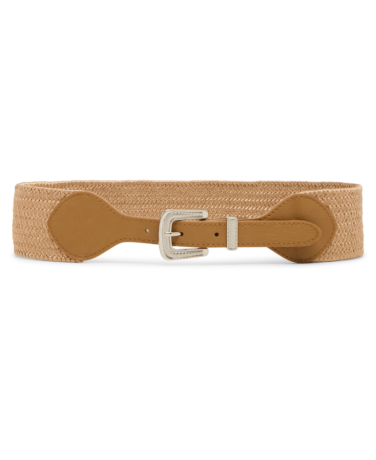 Woven Stretch Buckle Belt - Tan