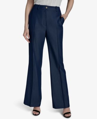 Halston - Women's Mid Rise Flare Leg Pants