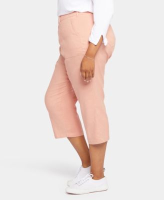 Plus Size Linen-Blend Stretch Utility Pants