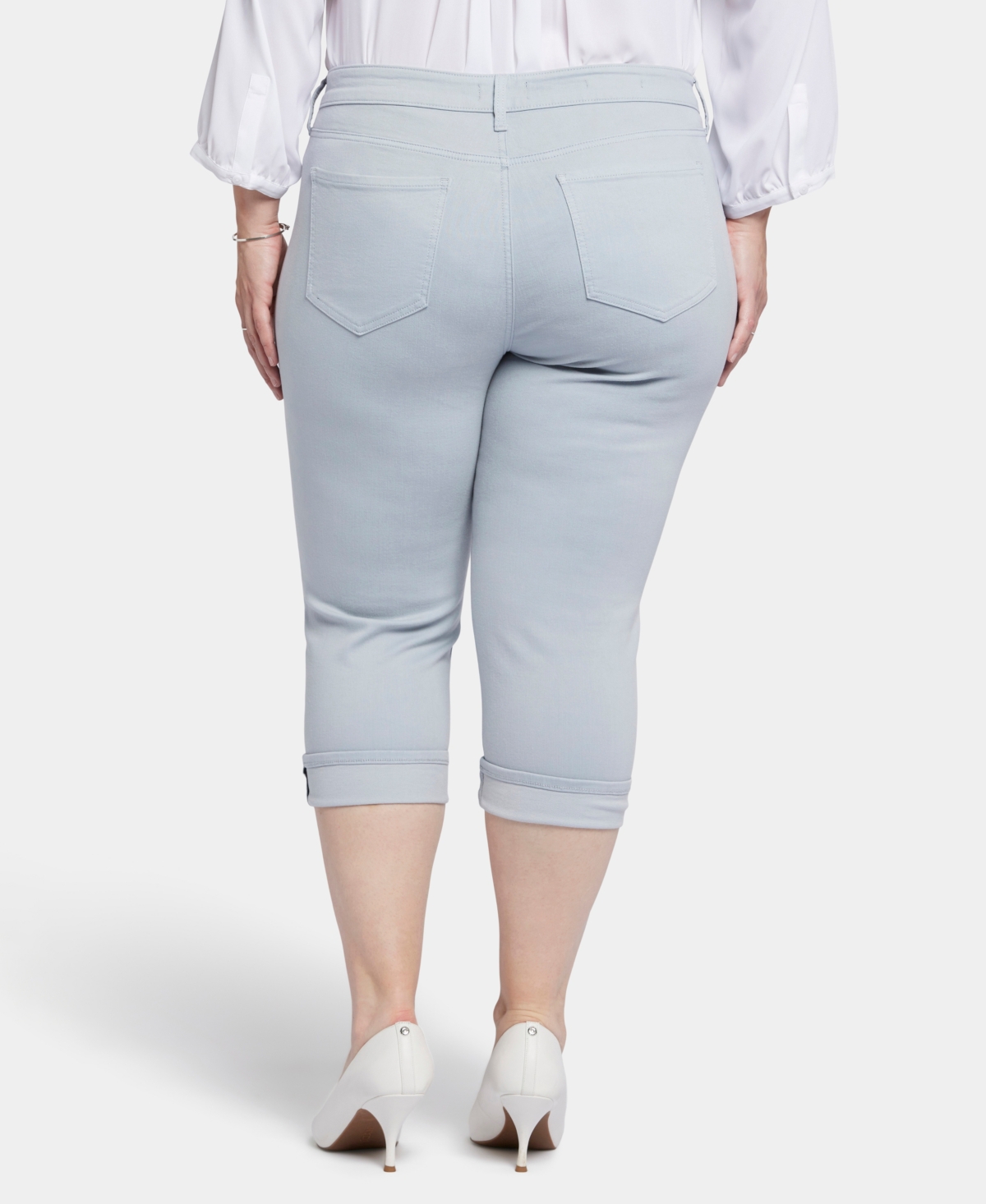 Nydj Plus Size Marilyn Straight Crop Cuff Jeans In Sea Ice