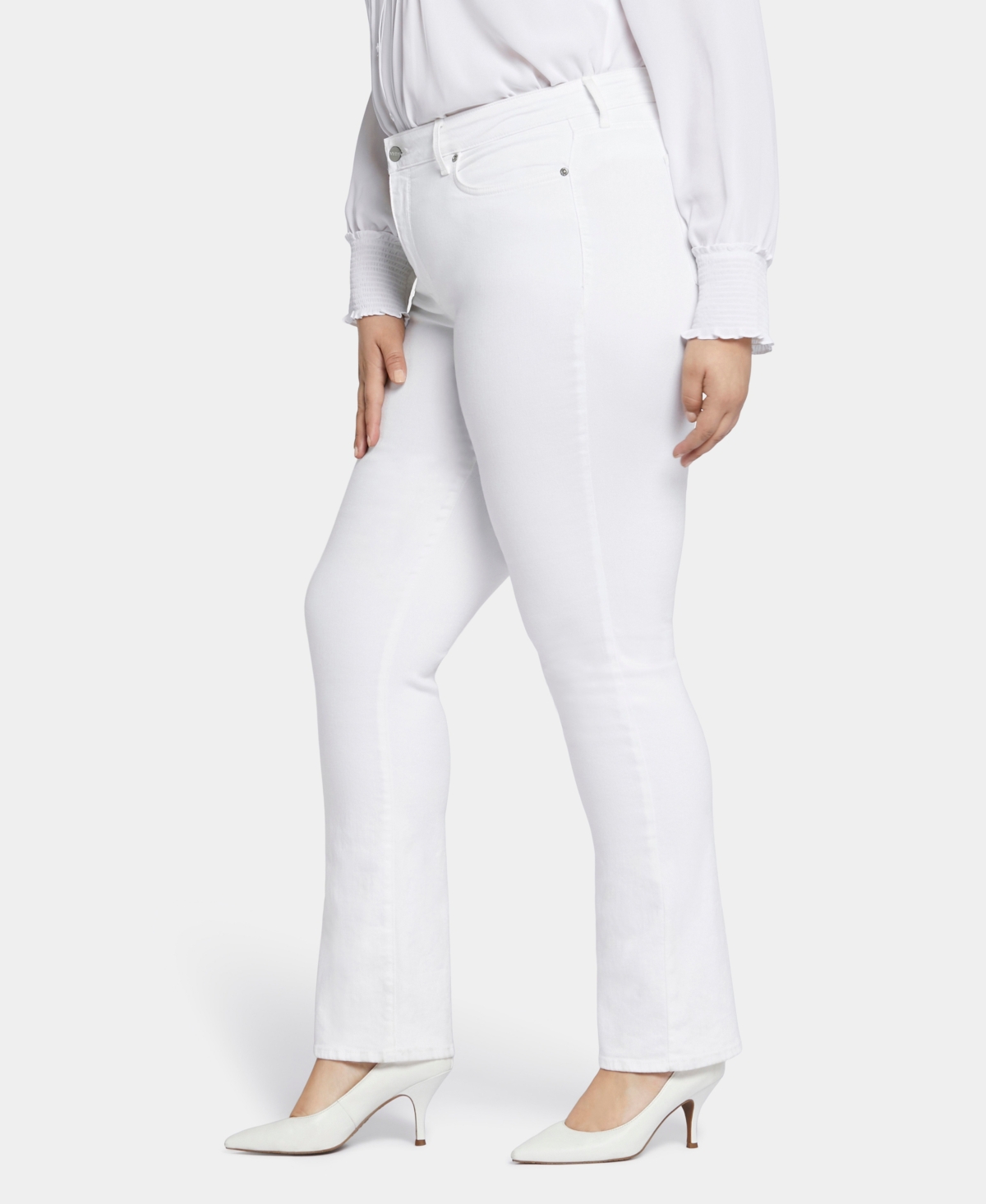 Nydj Plus Size Marilyn Straight Jeans In Optic White