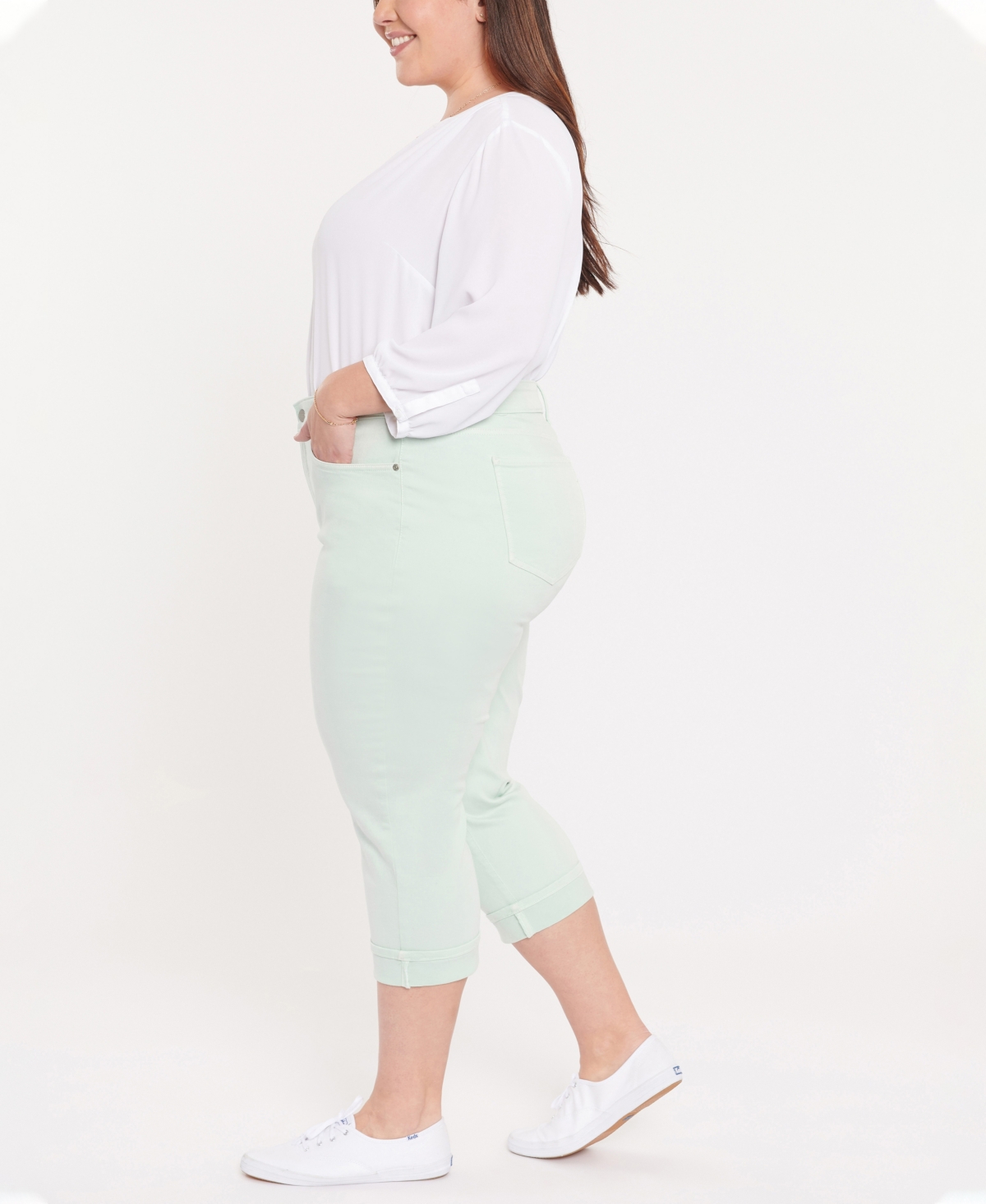 NYDJ PLUS SIZE MARILYN CROP CUFF DENIM JEANS 