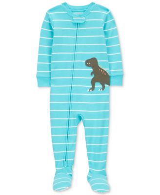 Carter's - Baby Boys 1-Piece Striped Dinosaur-Print 100% Snug-Fit Cotton Footed Pajamas