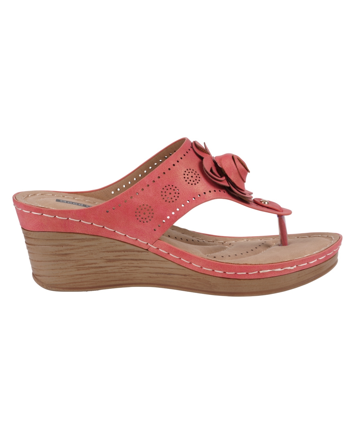 Gc Shoes Willa Flower Wedge Sandal In Red