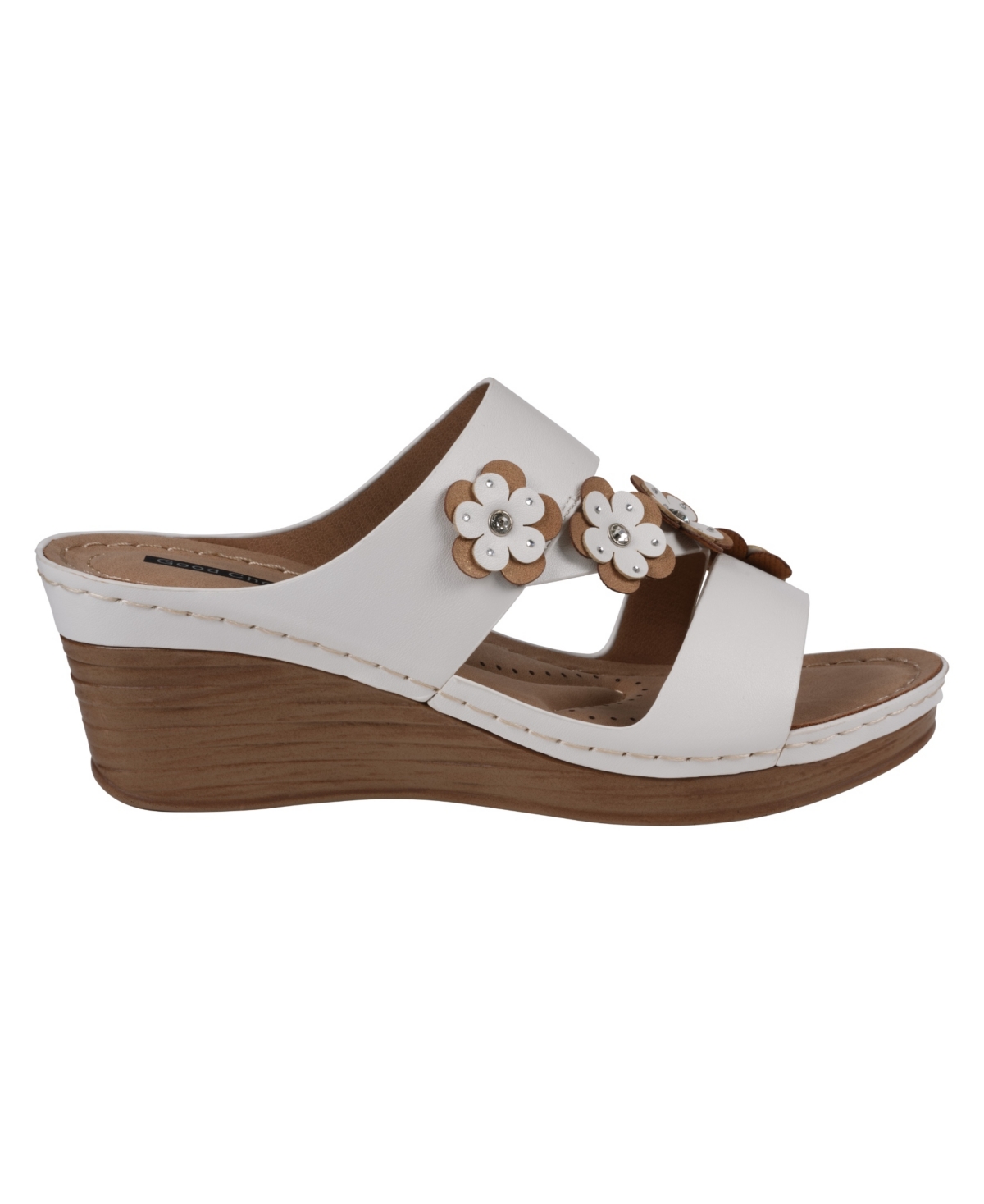 Gc Shoes Women's Halia Floral Wedge Sandals In White