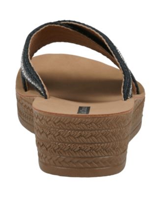 Women's Robyn Embellished Crisscross Strap Wedge Sandals