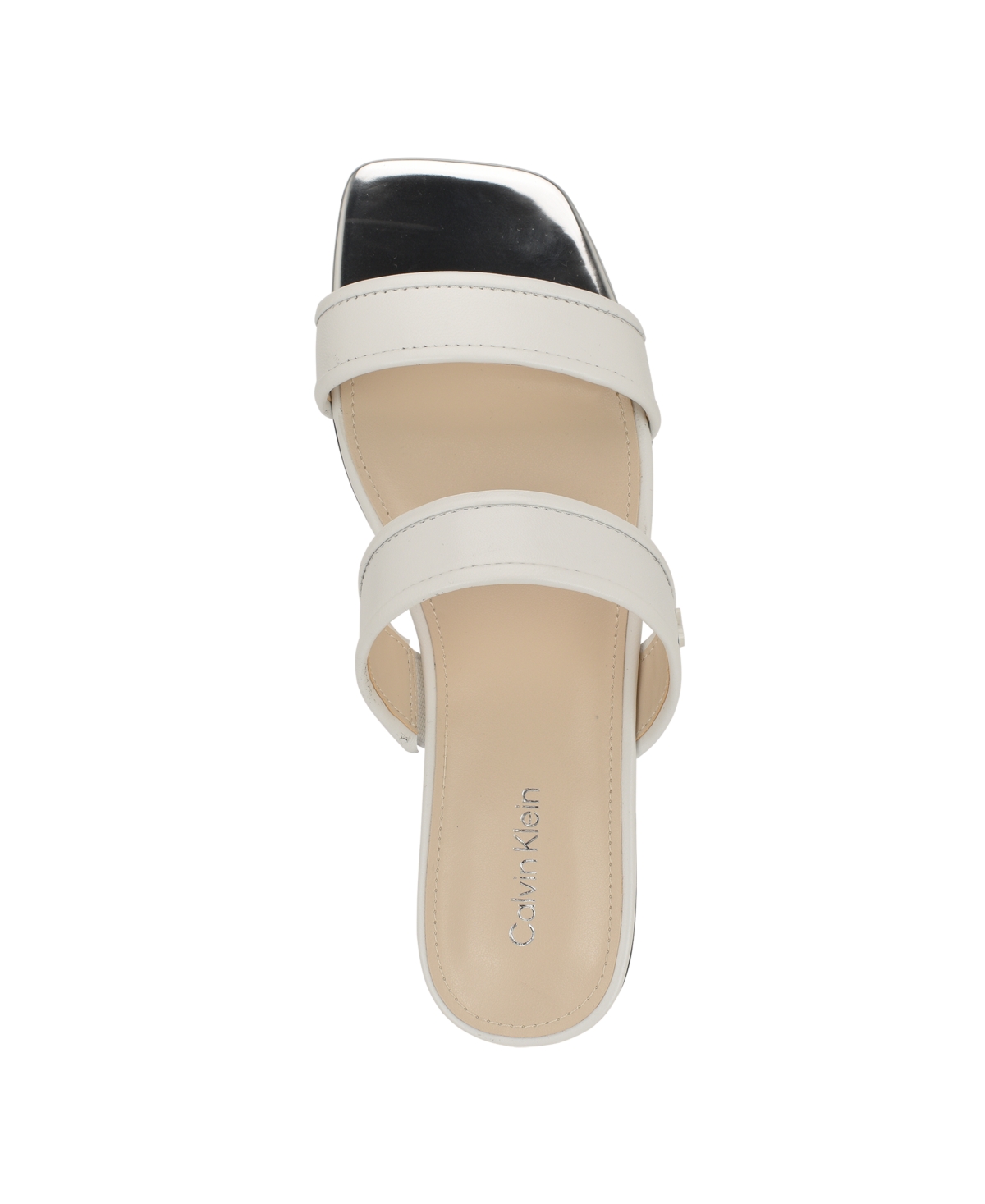 Calvin Klein Felisa Two-strap Sandal In White Leather