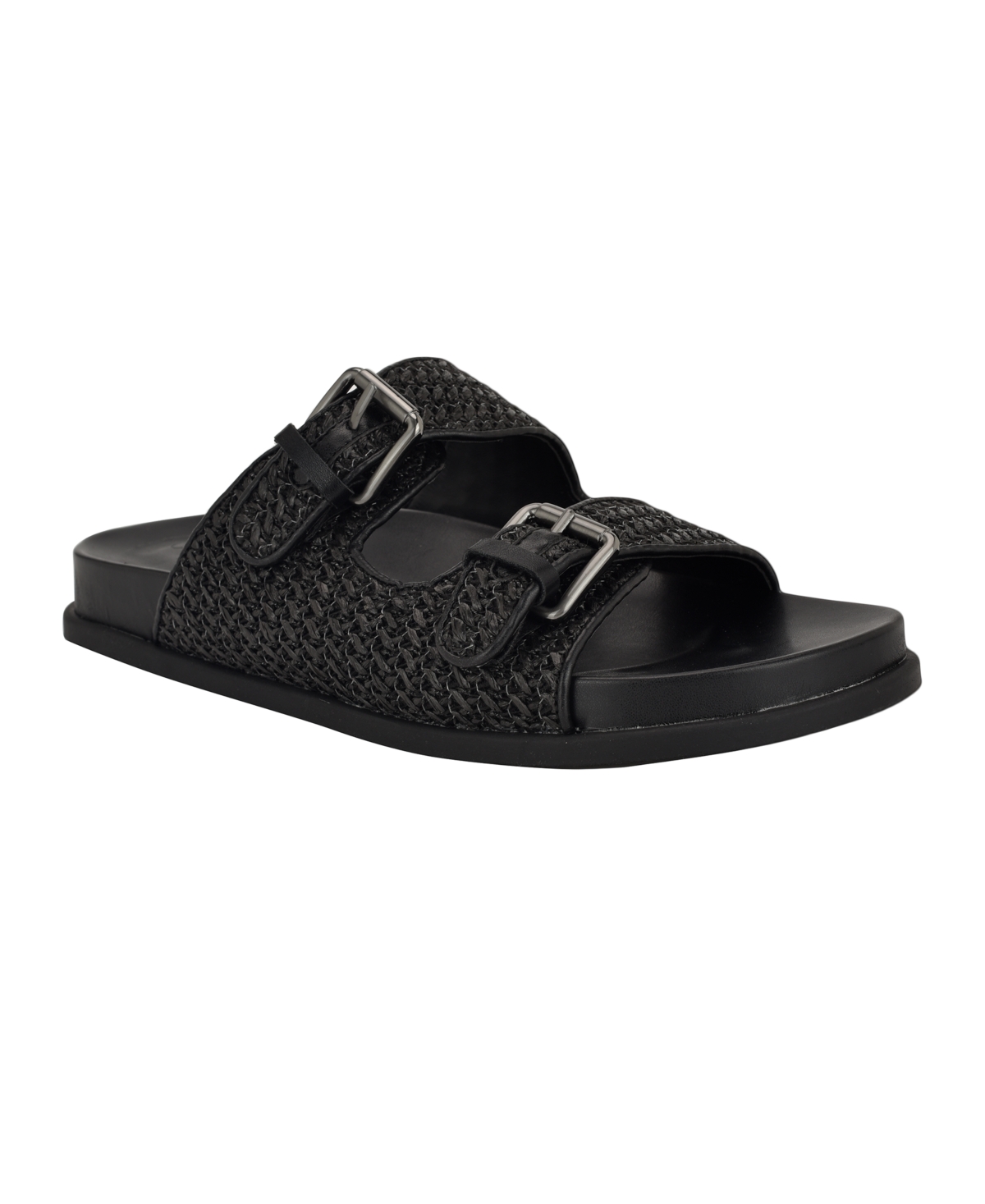 Calvin Klein Vibe Slide Sandal In Black Saffiano