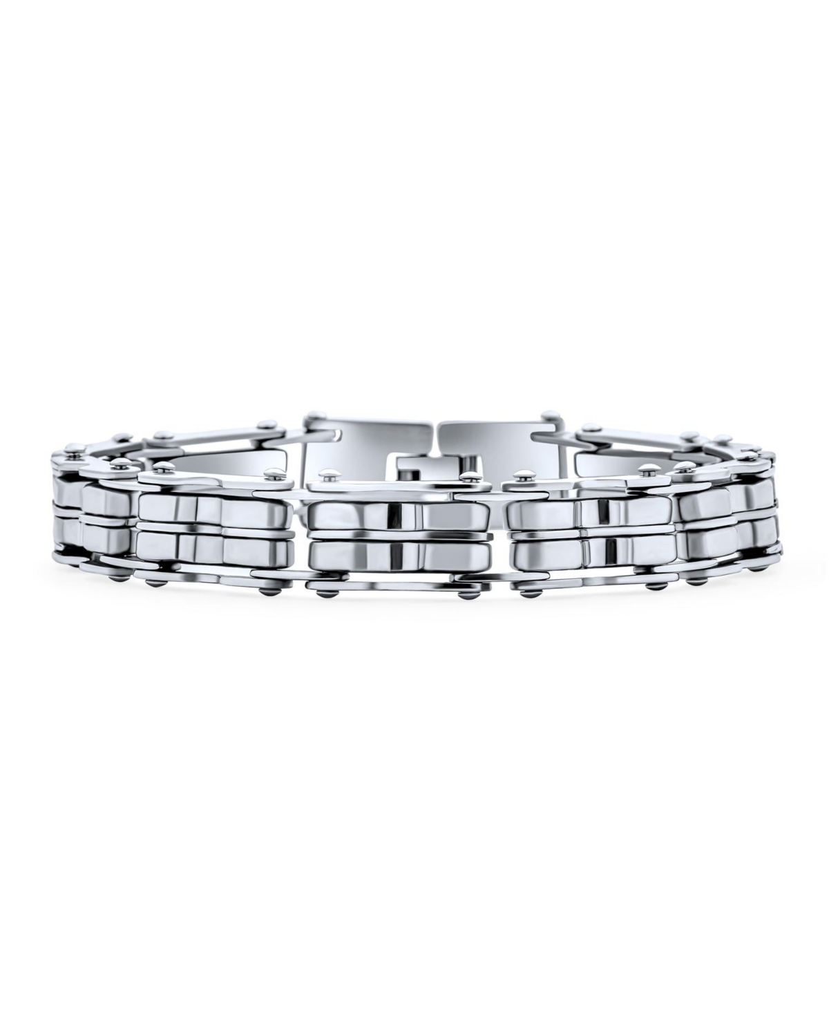 Heavy Bicycle Chain Bike Link Bracelet Stainless Steel - Silver a