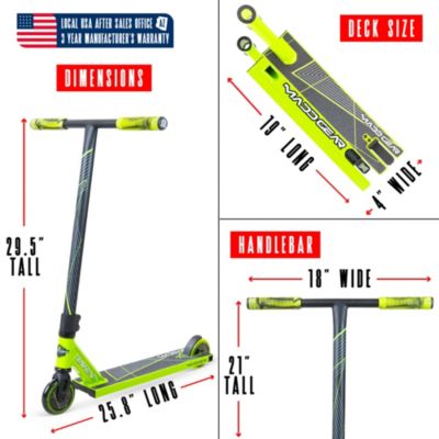 Pro Stunt Scooter for Kids Ages 5 - 12 – Lightweight Durable Trick Scooter for Skatepark and Street – MG1 - Green