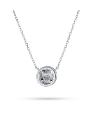 Classic Round 1CT Solitaire Bezel Set Blue White Fire Orange Created Opal Pendant Station Necklace Gold Plated.925 Sterling Silver