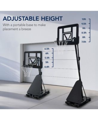 Adjustable 4.4-10ft Basketball Hoop, Portable Goal w/Shatterproof Backboard, Ball Return