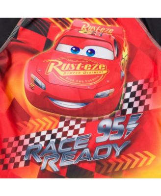Toddler Boys Disney Pixar Lightning McQueen Rash Guard and Swim Trunks Outfit Set