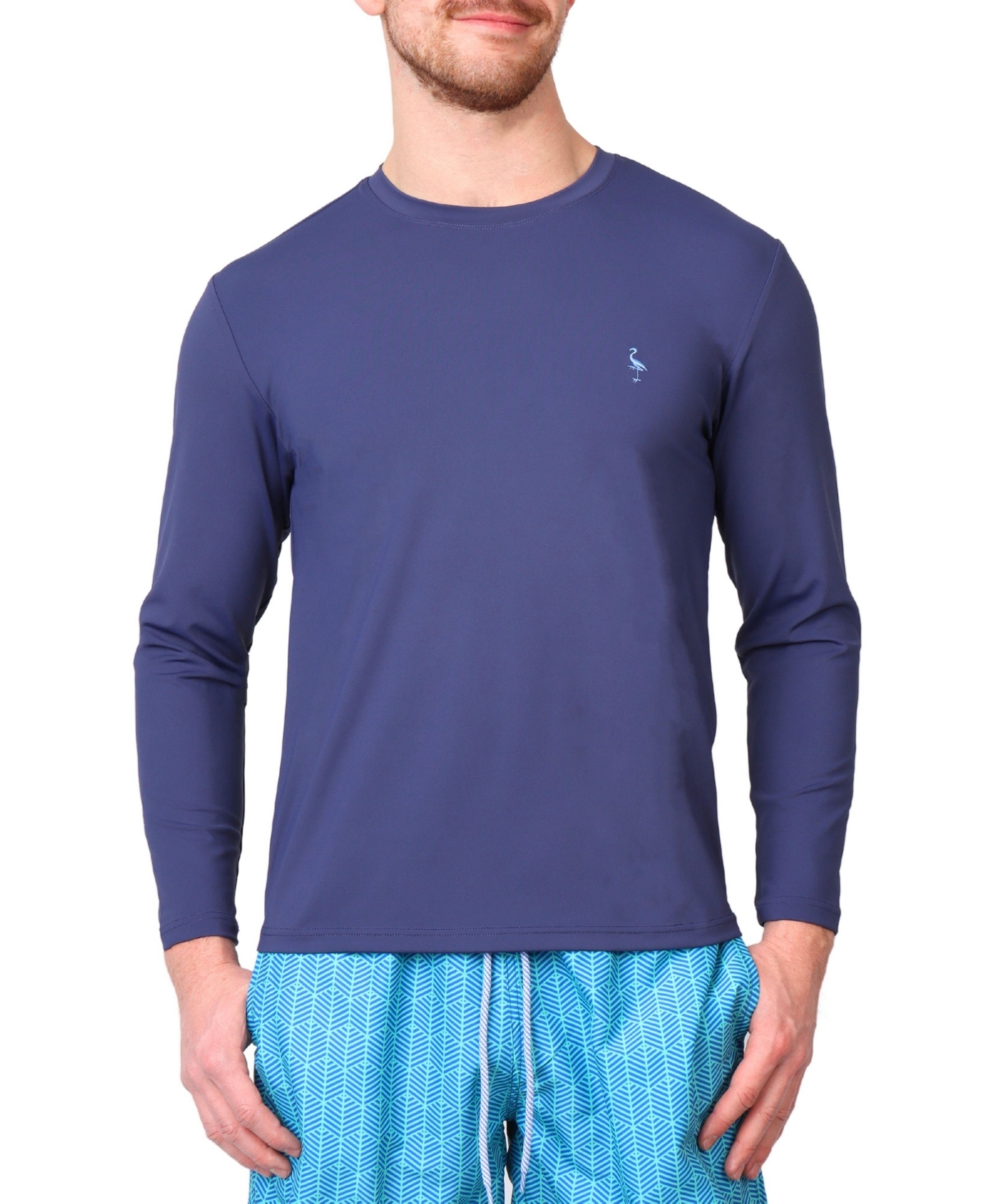 Men's Solid Performance Long Sleeve Rashguard - Navy