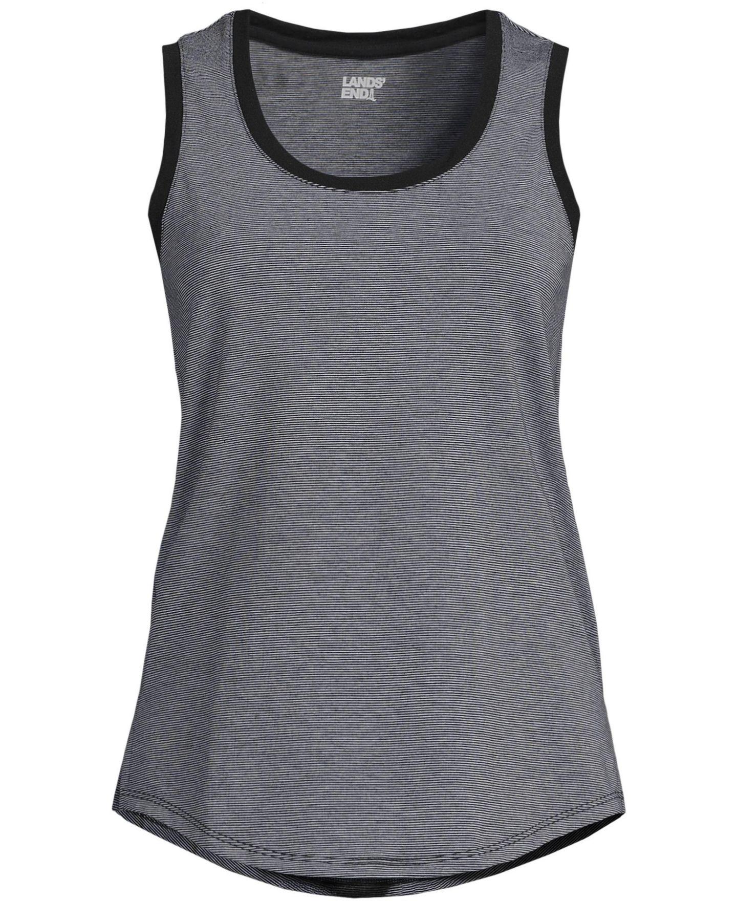 Женский топ Lands' End Sleeveless Power Performance Scoop Neck Curved Hem Tunic Tank, цвет: Чёрный — фото 3
