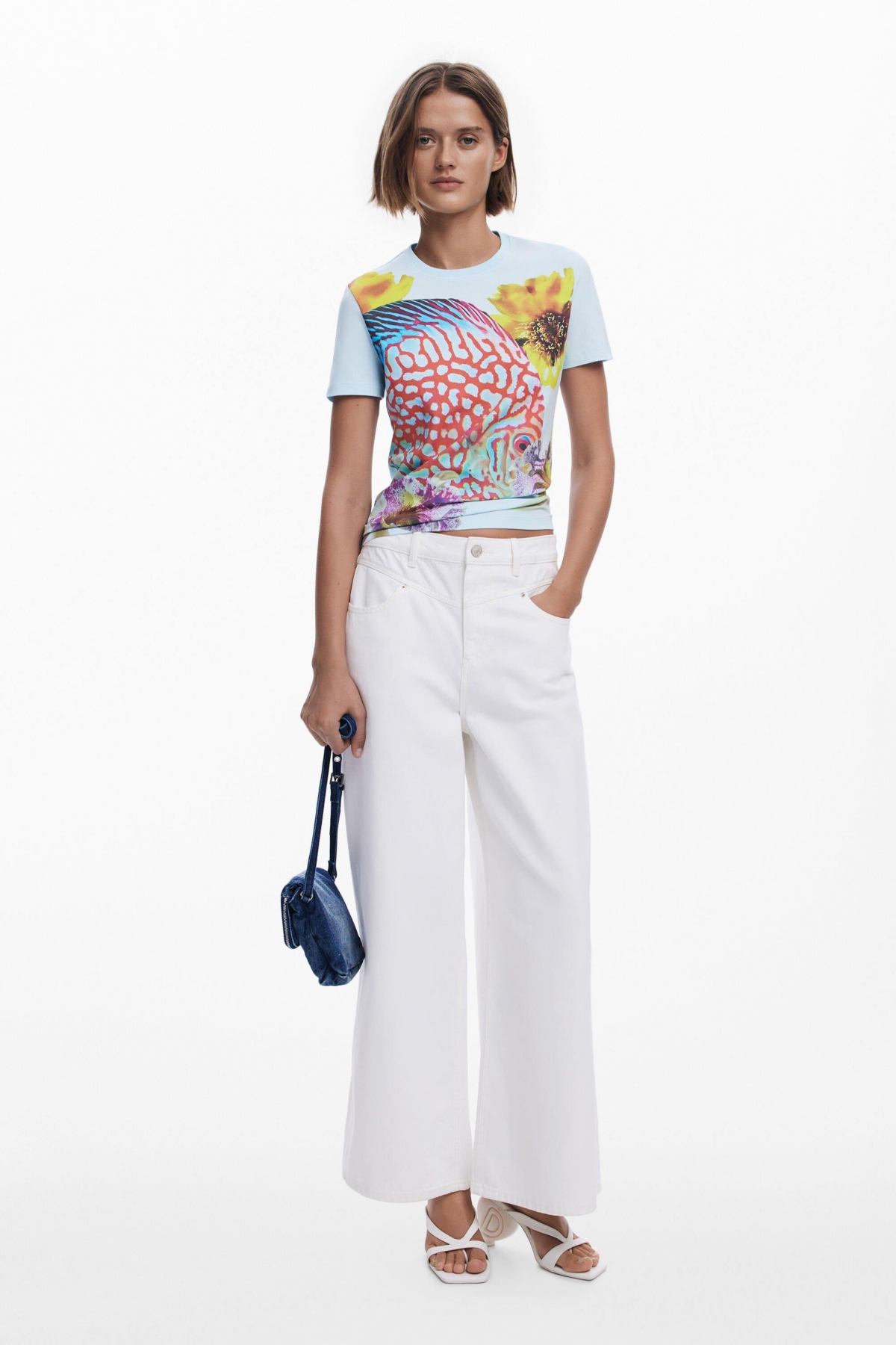 Women's T-shirt designed by Mr. Christian Lacroix - Light blue