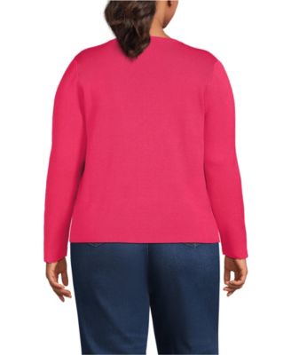 Plus Size Blend Scallop Edge Fitted Cardigan Sweater - Set Top