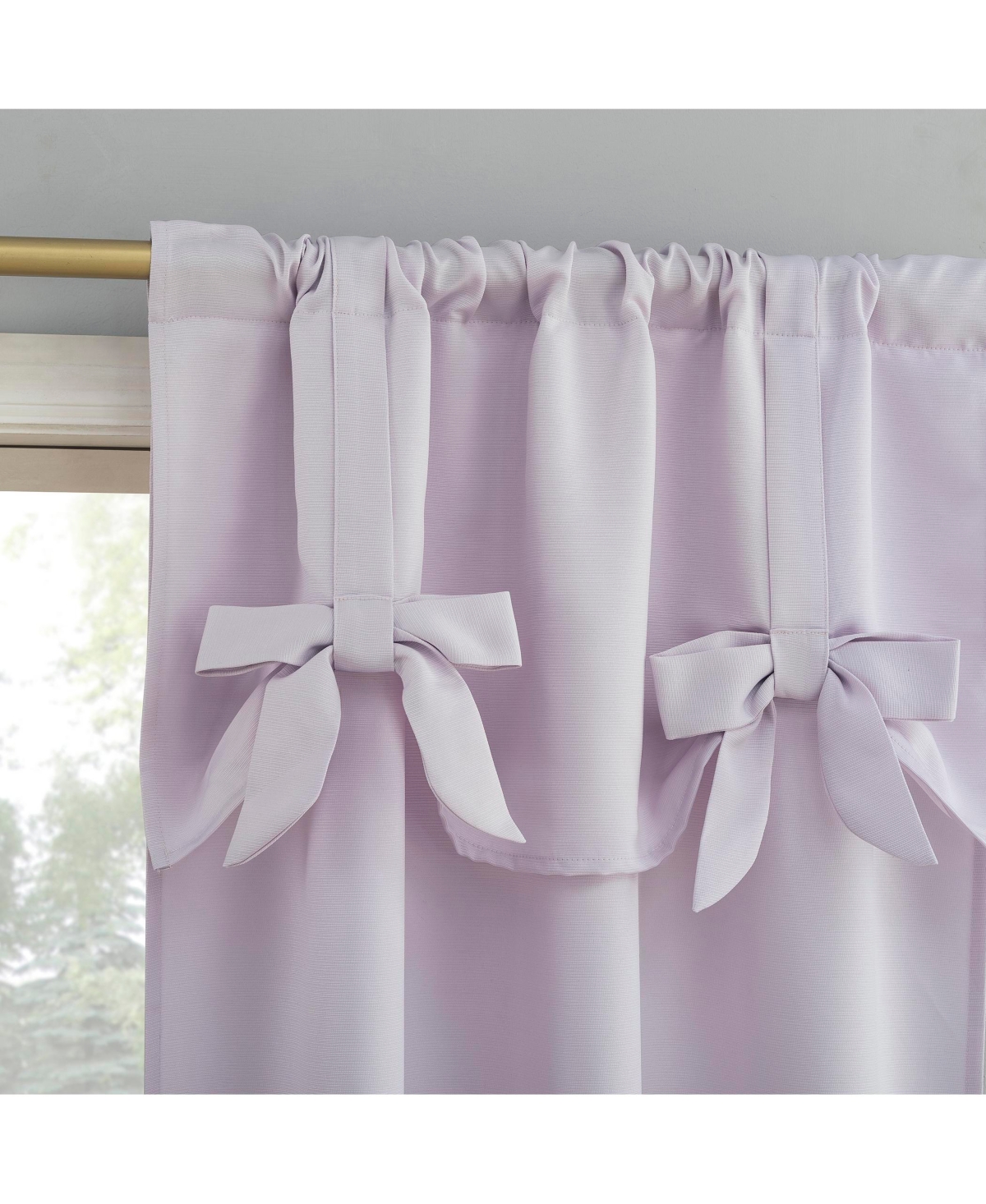 Emma Generation Bow Valance Semi-Sheer Rod Pocket Curtain Panel