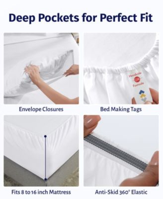 Certified Luxury King Bed Sheets Set - 100% Egyptian Cotton, Classic Percale Sheets King, Deep Pockets, Cool and Durable Bedding