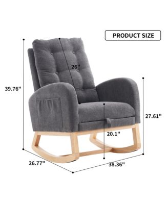 Plush Rocking Lounge Chair with Side Pocket for Relaxation and Support