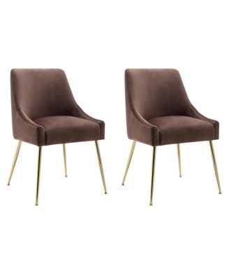 Upholstered Performance Velvet Accent Chair With Metal Leg (Set of 2)