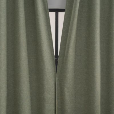 Treviso Linen Blend Magnetic Closure 100% Blackout Back Tab Curtain Panel
