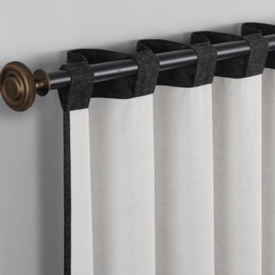 Treviso Linen Blend Magnetic Closure 100% Blackout Back Tab Curtain Panel