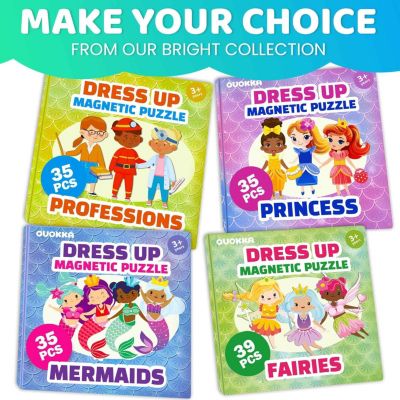 Magnetic Dress-Up Dolls for Girls Boys with 35 Magnetic Pieces for Kids 3-5