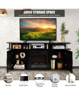 63 Inch TV Entertainment Console Center with 2 Cabinets