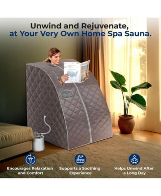 Compact & Portable Steam Sauna - One-Person Detox & Relaxation Tent (Gray