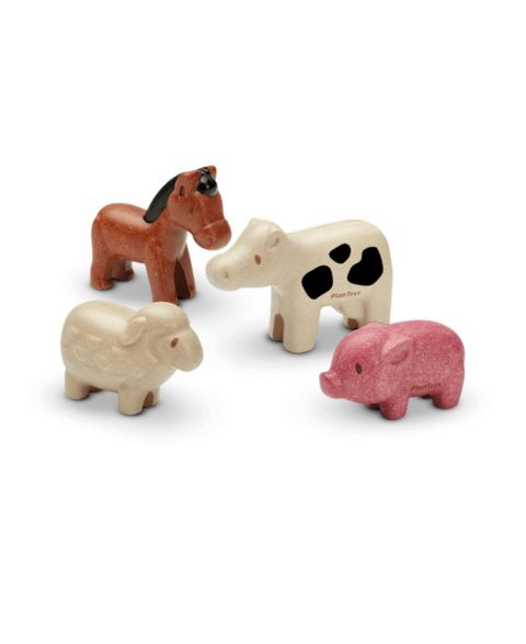 Детские фигурки PlanToys Farm Animals 4-Piece Figurine Set, от 1 года