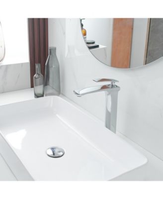 Single Hole Single Handle Bathroom Vessel Sink Faucet With Pop Up Drain Without Overflow In Polished Chrome