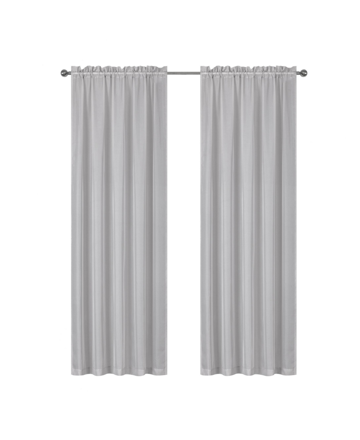 Living 4-Pack High End Luxe Rod Pocket Sheer Voile Window Curtain Set - Gray - Gray