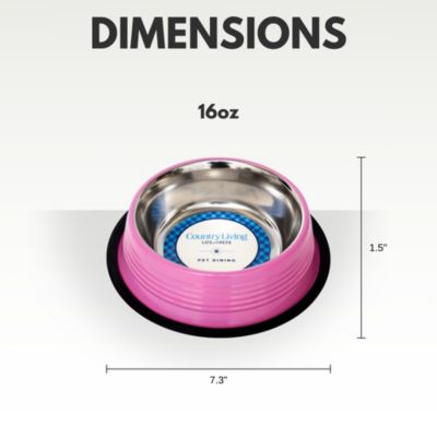 Set of 2 Ribbed Non-Slip Stainless Steel Pet Bowls – Durable and Safe Dog Bowls