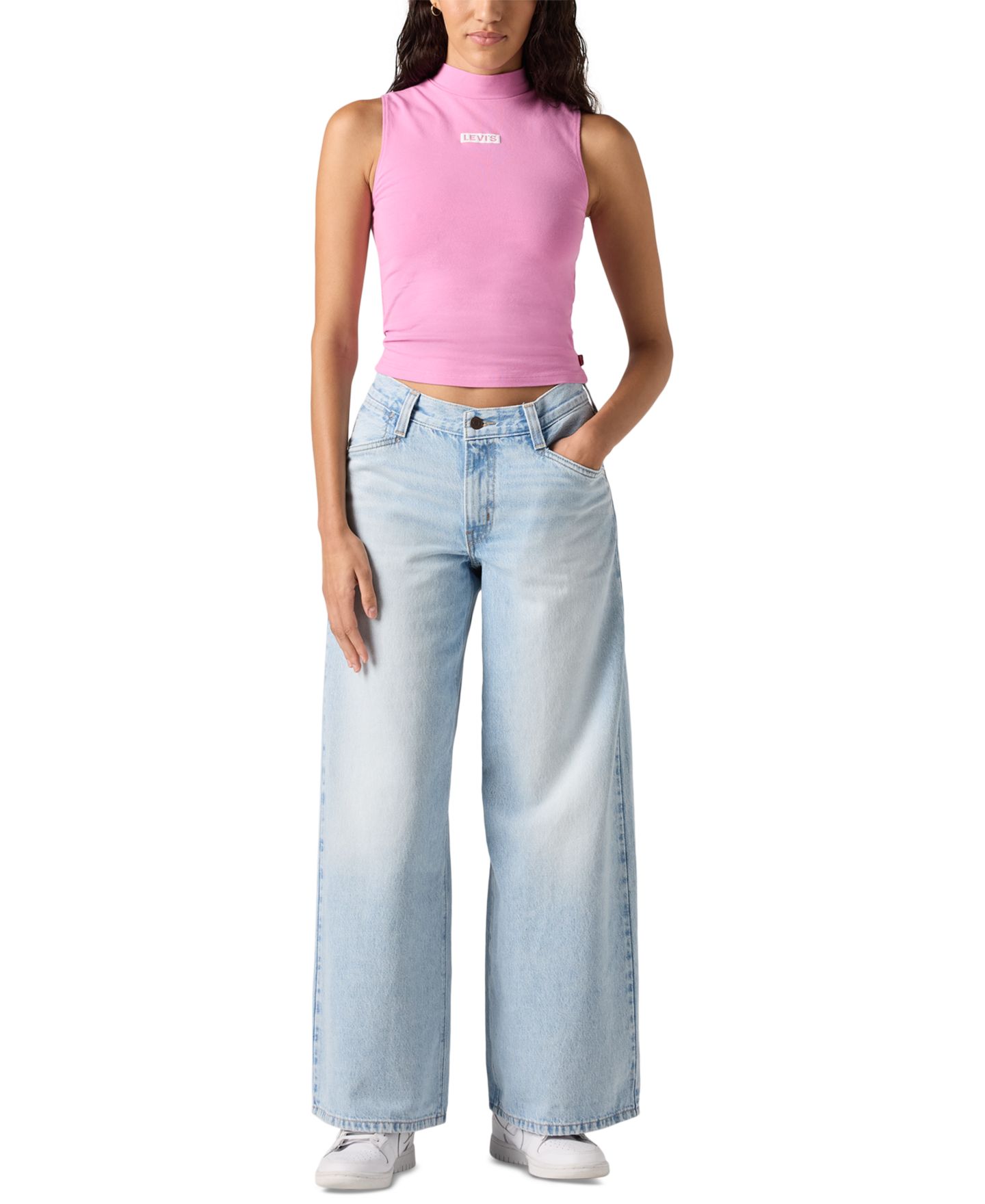 Женские джинсы Levi's '94 Baggy Wide-Leg Relaxed-Fit Denim Jeans, цвет: Abraided Art — фото 2