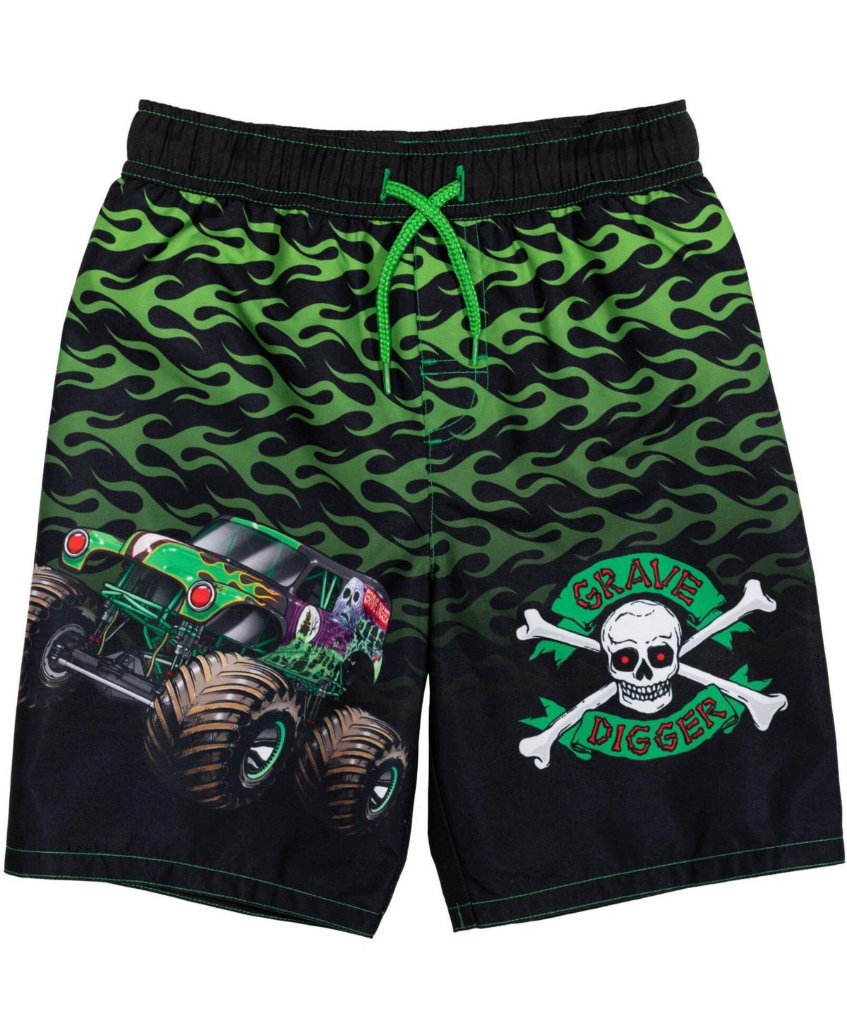 Monster Jam Toddler Boys Pullover Rash Guard and Swim Trunks Outfit Set