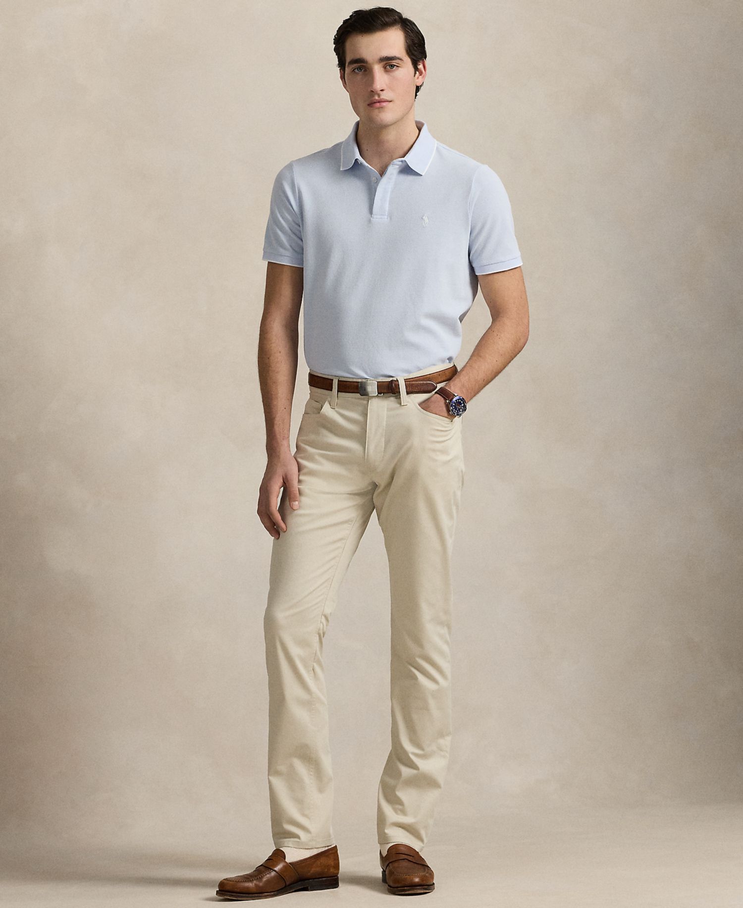 Men's Classic-Fit Stretch Oxford Mesh Polo Shirt