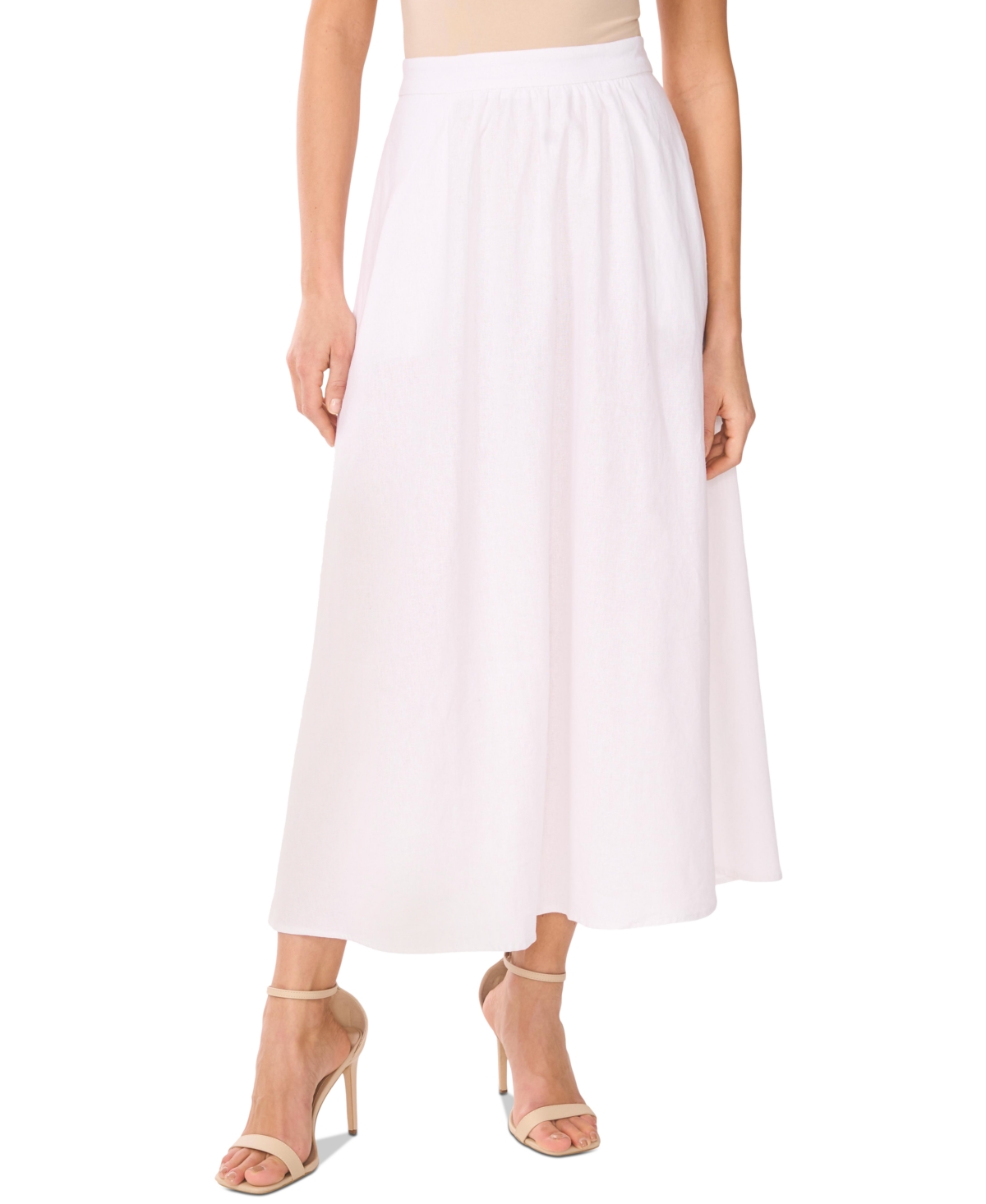 Vince Camuto Linen Blend Maxi Skirt In Ultra White