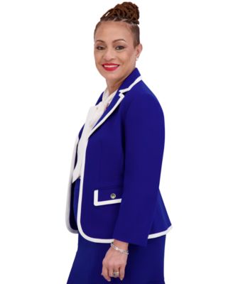 Women's Tipped Blazer, Regular & Plus Sizes
