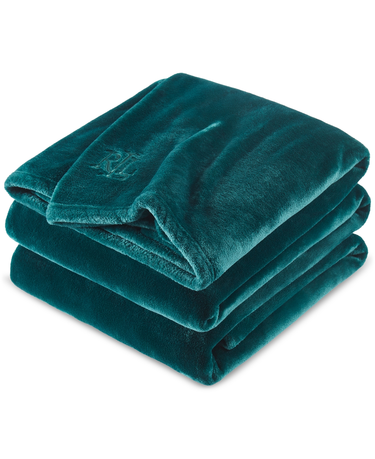 Ralph Lauren Micromink Plush Blanket, Twin In Green