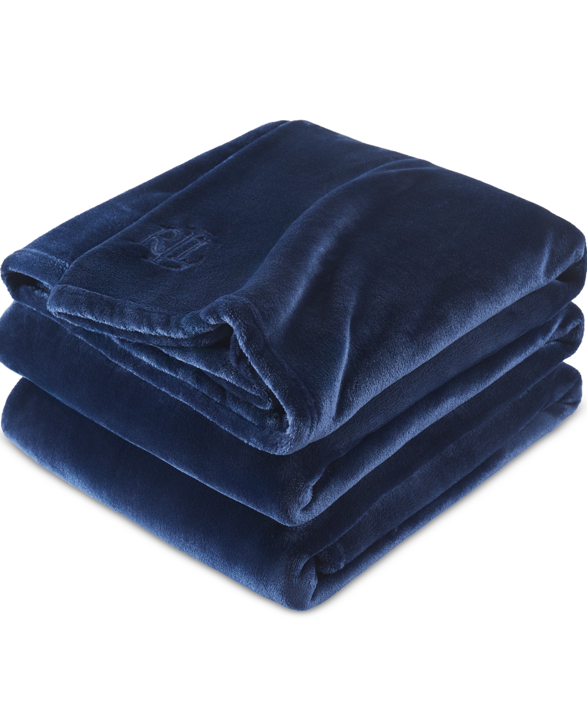 Ralph Lauren Micromink Plush Blanket, King In Navy