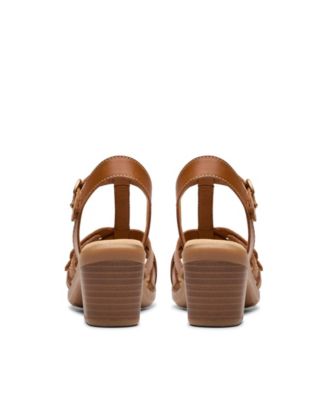 Emily2 Rose Leather Block Heel Sandals