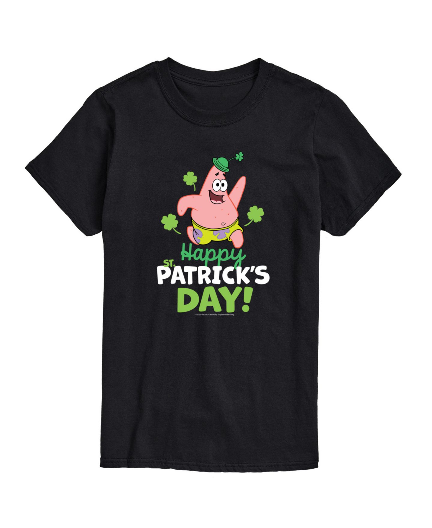 Мужская футболка AIRWAVES SpongeBob SquarePants Happy Patrick's Day Short-Sleeve, цвет: Чёрный — фото 1