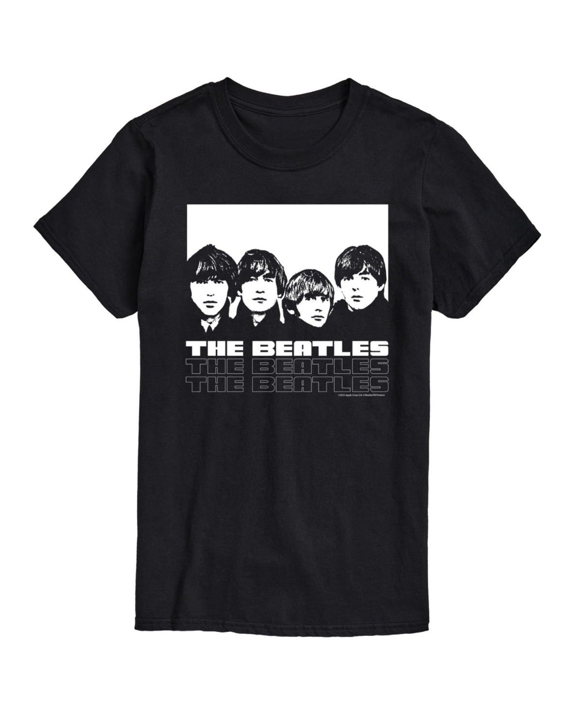 Airwaves Men's The Beatles Group Short Sleeve T-shirt In Black