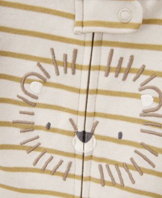Baby Boys Cotton Lion Striped Sleep & Play 