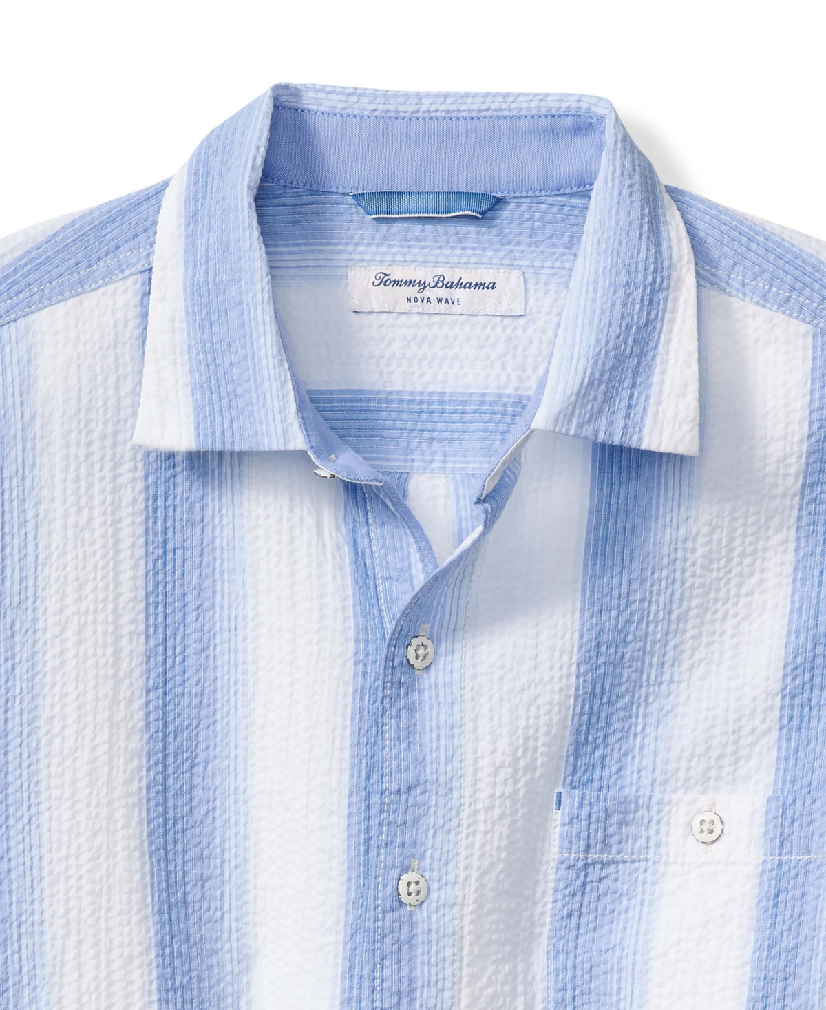 Tommy Bahama Nova Wave Maliblue Stripe Short Sleeve Button-up Shirt In Blue