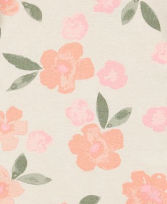 Baby Girls Floral Horses Short-Sleeve Cotton Bodysuits, 5 Pack 