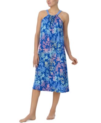 Ellen Tracy - Women's Printed Halter Midi Nightgown