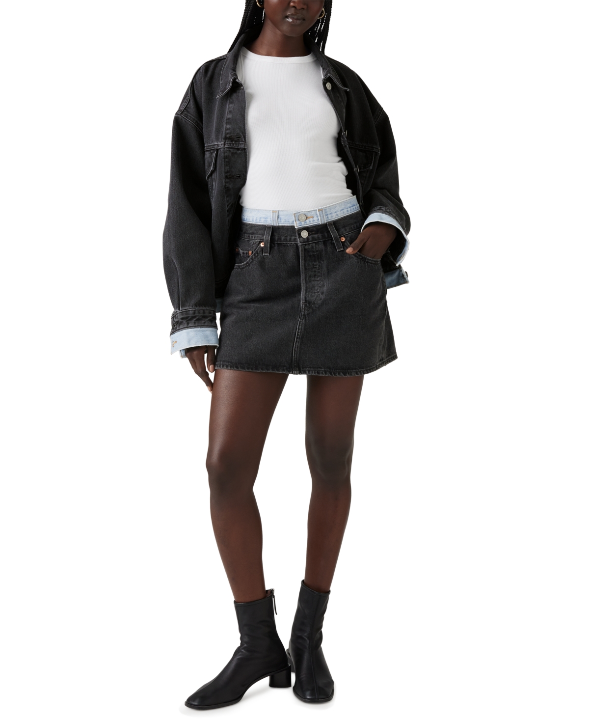 Women's Icon Double Denim Skirt - Layer Cake Skirt