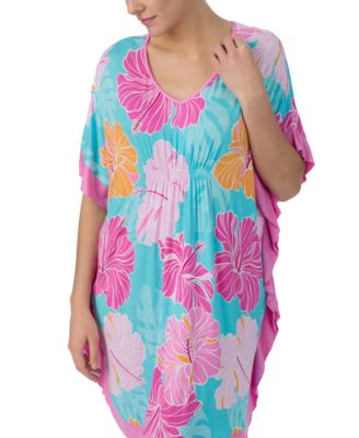 Women's Short Floral V-Neck Sleep Caftan